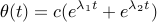  theta(t) = c(e^{lambda_1 t}+e^{lambda_2 t}) 